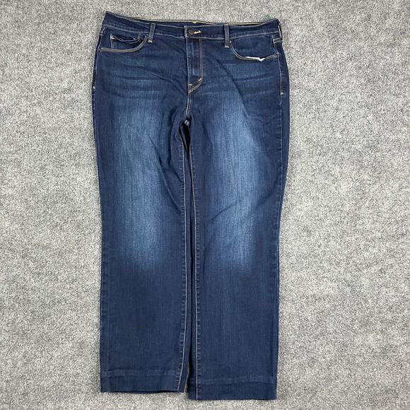 Levi's 505 Jeans Womens Size 16 Dark Wash Straight Leg High Rise Classic Denim - Picture 1 of 11